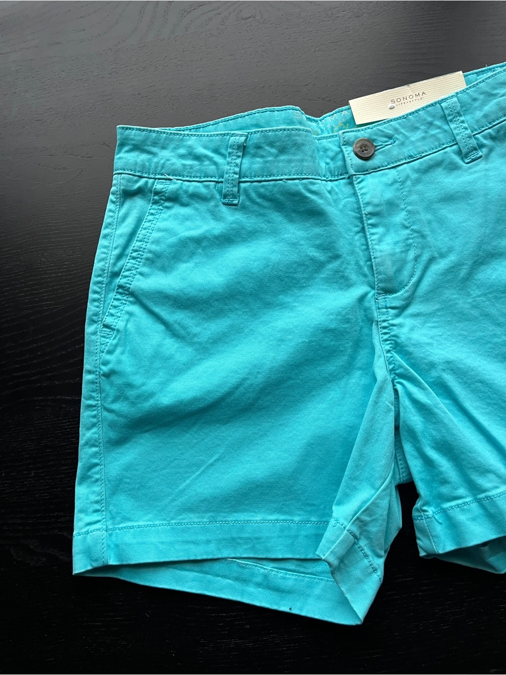 Sonoma Goods for Life (Original $30) Teal Everyday Chino Shorts Size 4 - Picture 2 of 16
